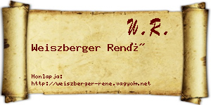 Weiszberger René névjegykártya
